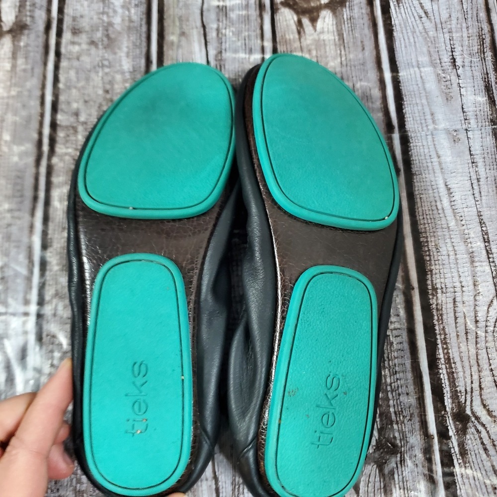 Tieks By Gavrieli Women's Folding Ballet Flats Black Matte Leather Travel Size 6 - Picture 7 of 8